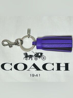 COACH Legacy Leather Tassel Bag Charm/Key Ring